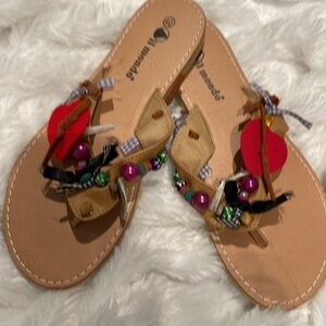 Colorful Beaded GREEK Sandals Santorini NEW 40
